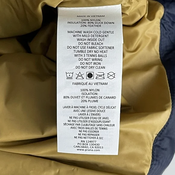 NWT prAna Red Slate Vest in Nautical Camo Large Navy Quilted Pockets #A1086 - Picture 13 of 16